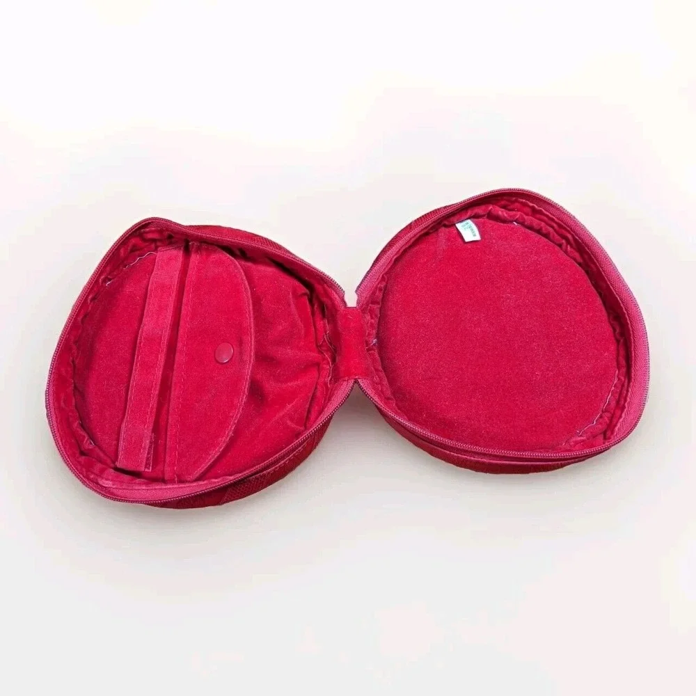 SAKS FIFTH AVENUE Cosmetics Bag‎ Makeup Travel Pouch Red Multi Pocket
